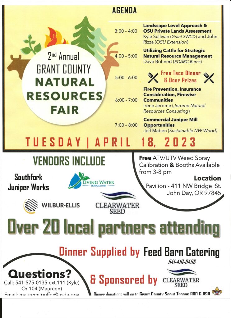 2nd Annual Grant County Natural Resources Fair Grant County Oregon